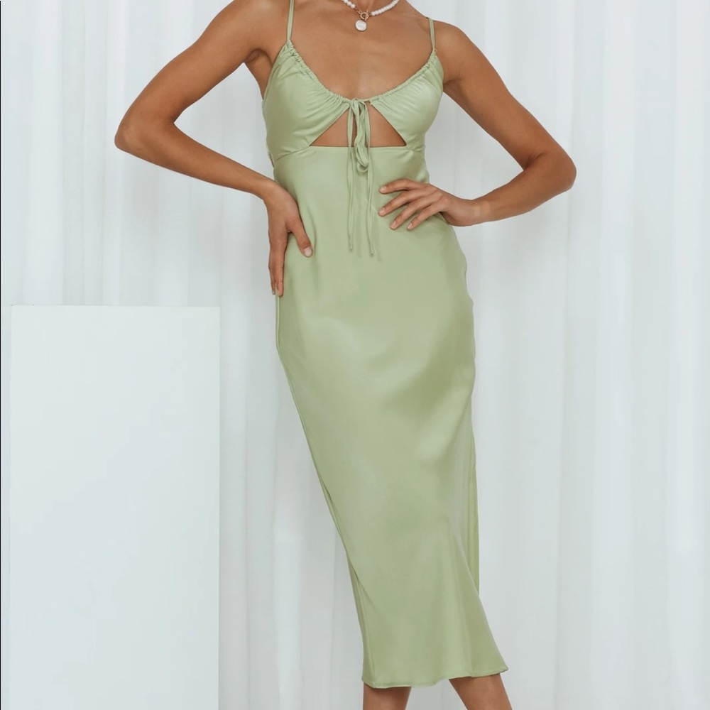 Hello Molly midi dress light green